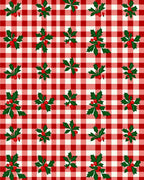 Red White Holly Berry Gingham Rug