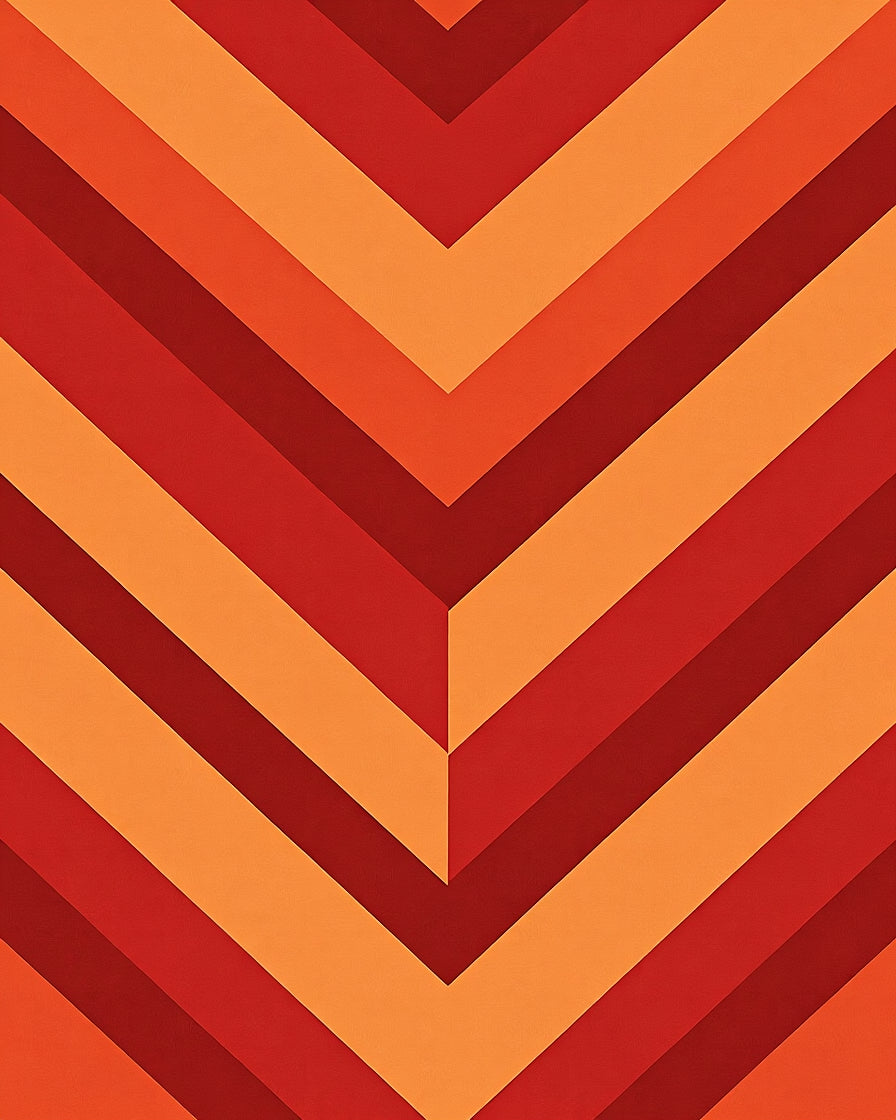 Chevron Pattern Warm Colors Design Rug
