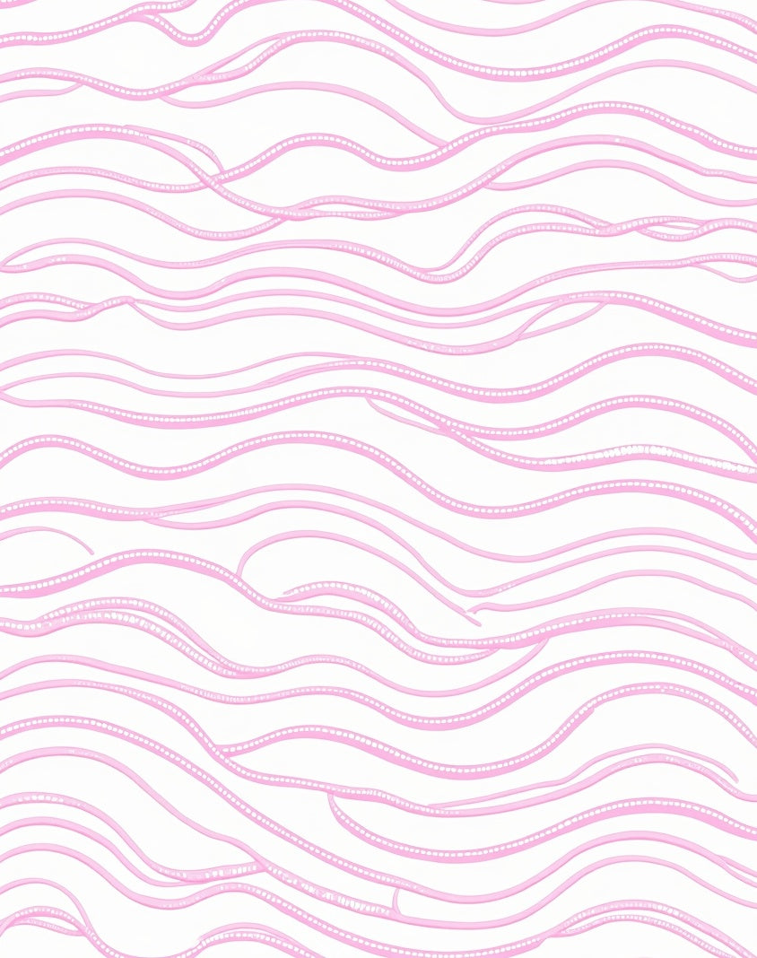 Soft Pink Wavy Stripe Whimsical Rug