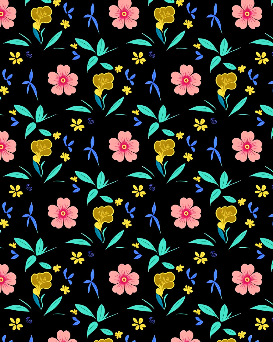 Vibrant Floral Tropical Pattern Rug