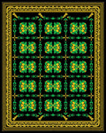 Ornate Green Yellow Floral Pattern Rug
