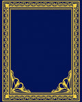 Elegant Gold Floral Ornate Border Rug