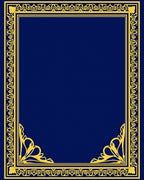 Elegant Gold Floral Ornate Border Rug