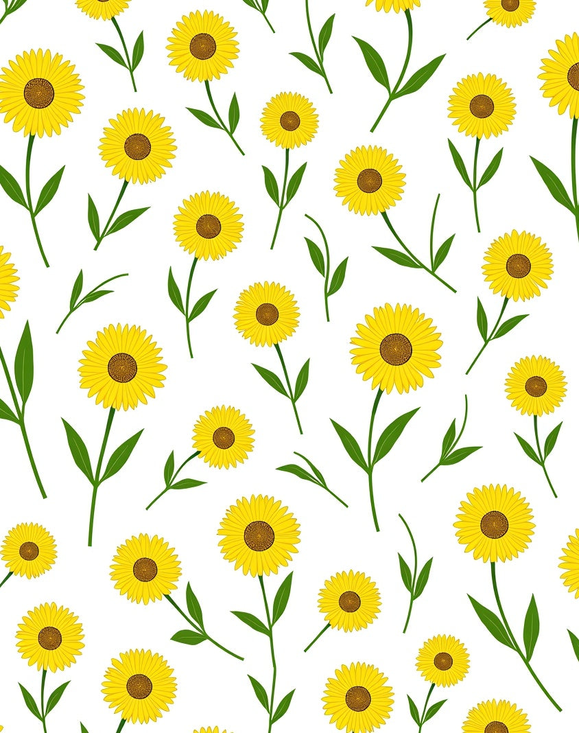 Yellow Daisy Floral Pattern Rug