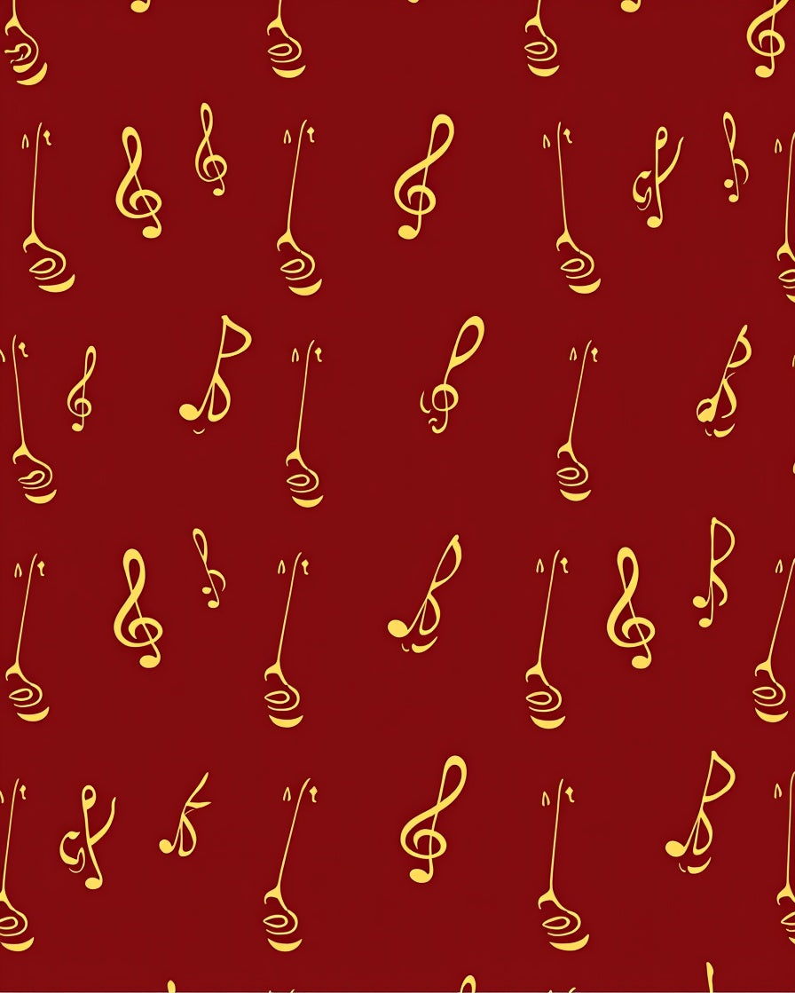 Golden Music Note Pattern Rug