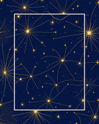 Golden Starburst on Navy Background Rug