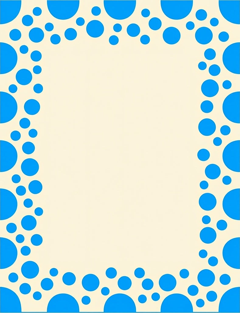 Blue Bubble Pattern Border Rug