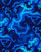 Azure Swirl Fluid Art Rug