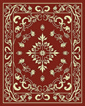 Elegant Floral Swirl Decorative Design Rug