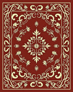 Elegant Floral Swirl Decorative Design Rug