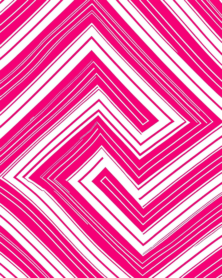 Bold Pink Geometric Stripe Pattern Rug