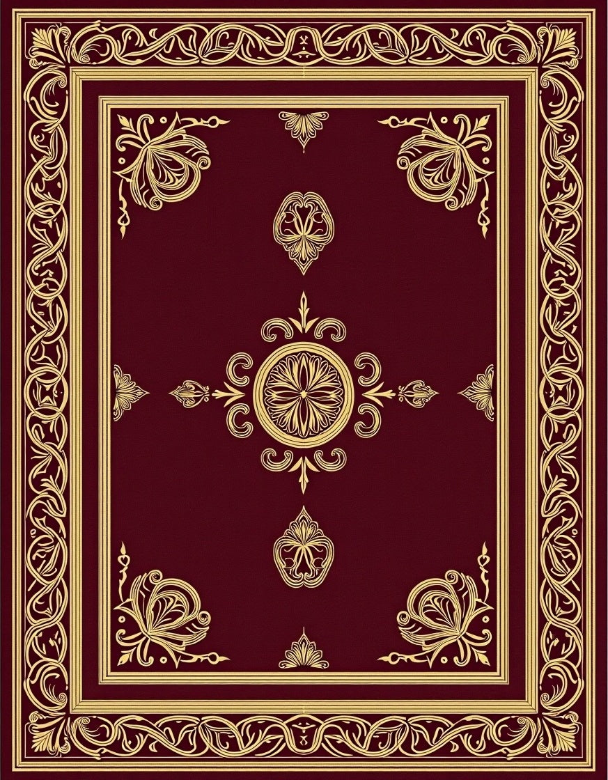 Ornate Floral Border with Center Medallion Rug