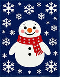 Joyful Snowman Red Scarf Snowflake Shower Rug