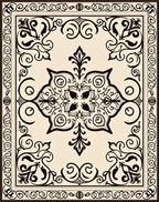 Ornate Floral Medallion Pattern Rug