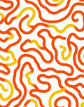 Bold Orange Yellow Wavy Lines Rug