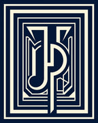 Deep Blue Geometric Art Deco Design Rug