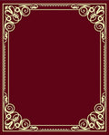 Elegant Burgundy Swirl Border Rug