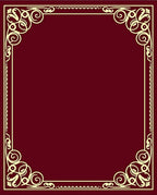 Elegant Burgundy Swirl Border Rug