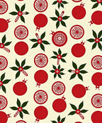 Festive Red Bauble Holly Pattern Rug