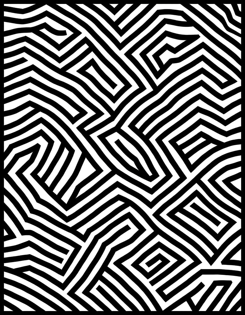 Abstract Linear Maze Pattern Rug