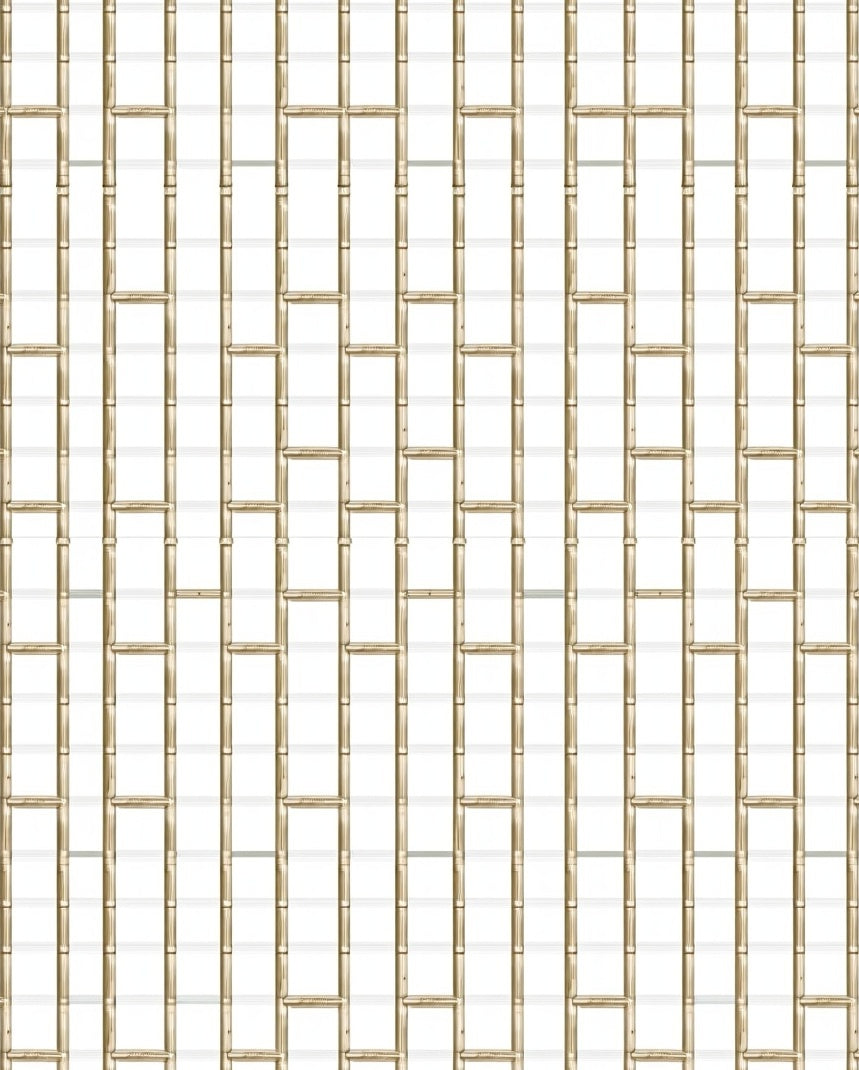 Natural Bamboo Geometric Brick Pattern Rug