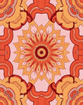 Warm Earth Tones Abstract Mandala Rug