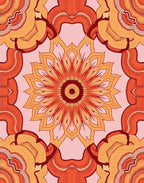 Warm Earth Tones Abstract Mandala Rug