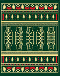 Festive Green Yellow Red Geometric Motif Rug