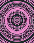 Pink And Black Concentric Pattern Design Rug
