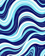 Navy Teal Fluid Wave Rug