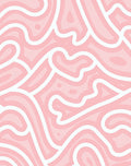 Pink Waves Abstract Striped Pattern Rug