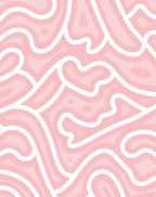 Pink Waves Abstract Striped Pattern Rug