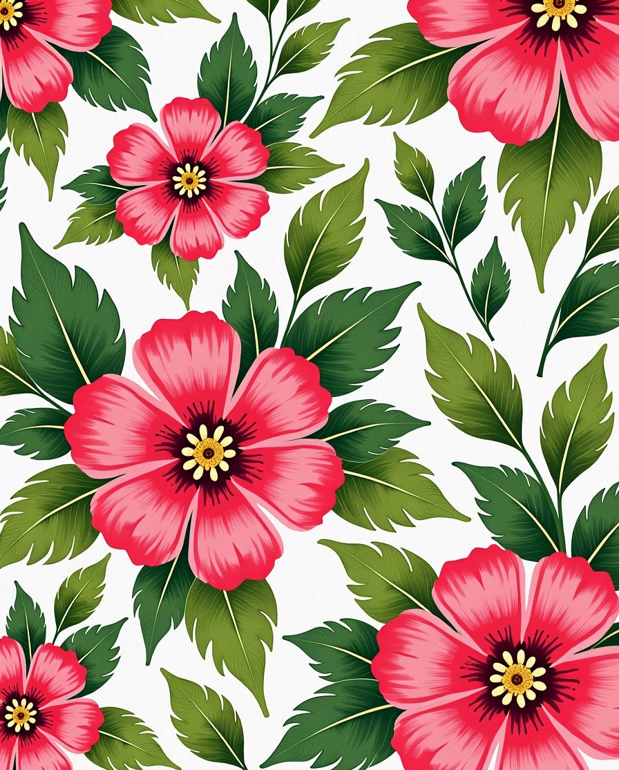 Tropical Hibiscus Flower Floral Pattern Design Rug