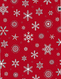 Winter Snowflake Patterned Red Rug