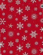 Winter Snowflake Patterned Red Rug