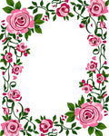 Pink Rose Vine Patterned Rug