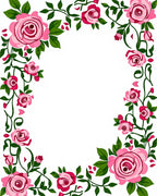 Pink Rose Vine Patterned Rug