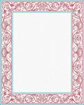 Ornate Red Blue Floral Scroll Border Rug