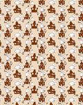 Whimsical Cartoon Houses Rabbits Pattern Rug