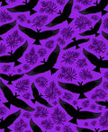 Black Eagles Tropical Foliage Pattern Rug