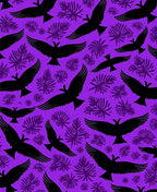 Black Eagles Tropical Foliage Pattern Rug