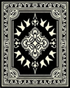 Black Cream Ornate Traditional Medallion Rug