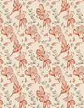 Red Outline Floral Pattern Rug