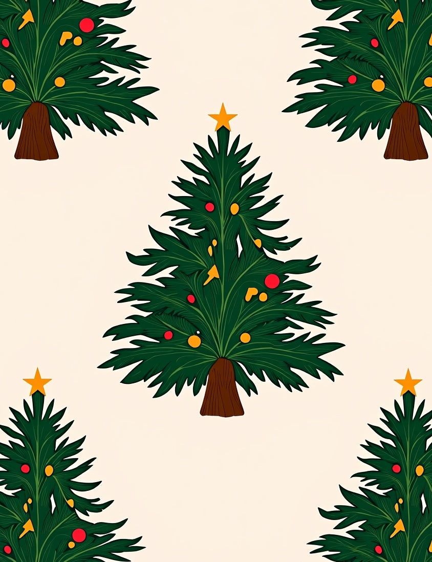 Festive Christmas Tree Pattern Rug