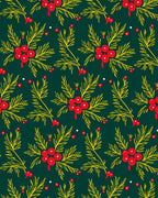 Verdant Green Berry Holly Spray Rug