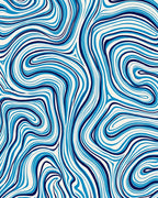 Abstract Blue And White Swirl Pattern Rug