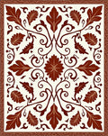 Art Nouveau Floral Swirl Leaf Pattern Rug