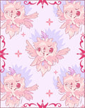 Cute Pink Creature Floral Pattern Rug