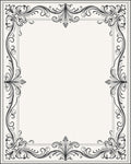 Elegant Black Wrought Iron Vine Border Rug