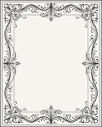 Elegant Black Wrought Iron Vine Border Rug